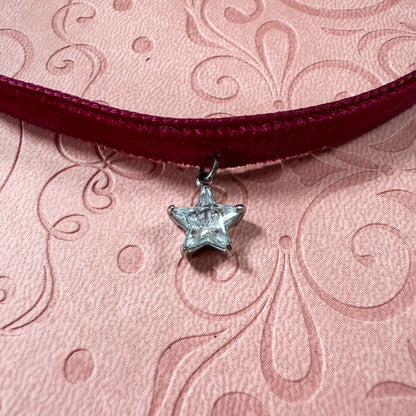 Limited Edition: Cubic Zirconia Star Velvet Choker Necklace