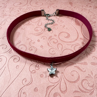 Limited Edition: Cubic Zirconia Star Velvet Choker Necklace