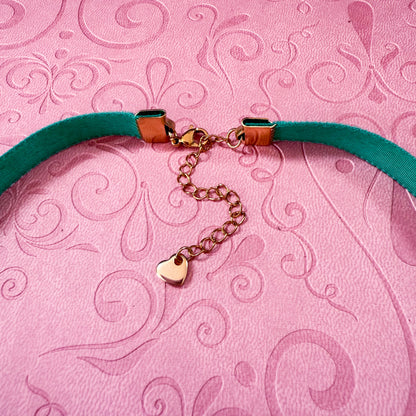 Desert Oasis Glass Teardrop Velvet Choker Necklace