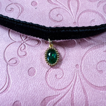 Golden Gem Velvet Choker Necklace