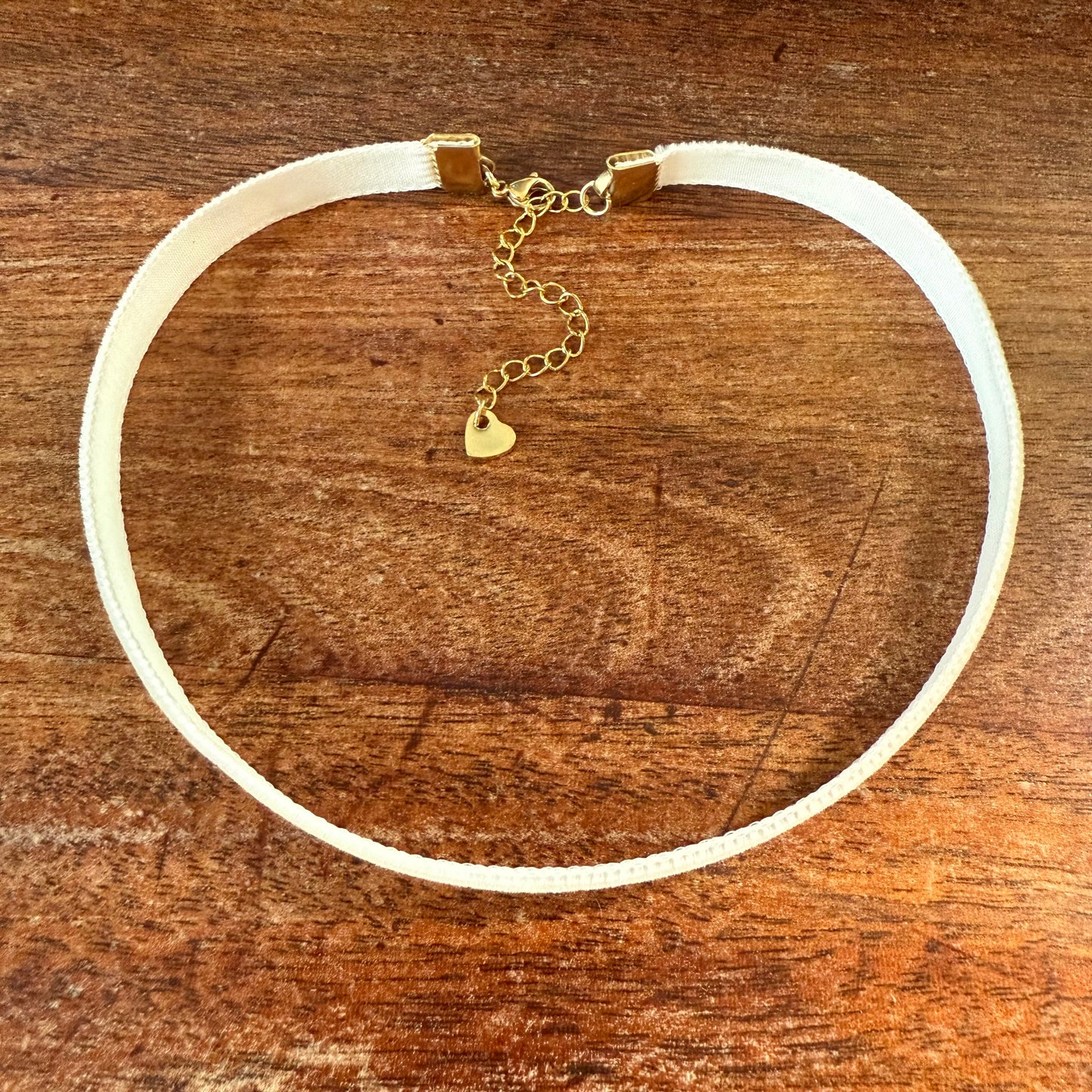 Beige Velvet Choker Necklace