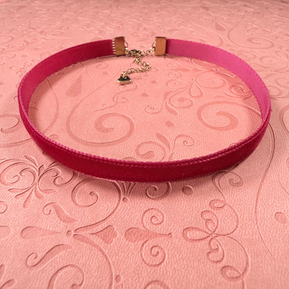 Deep Rose Velvet Choker Necklace