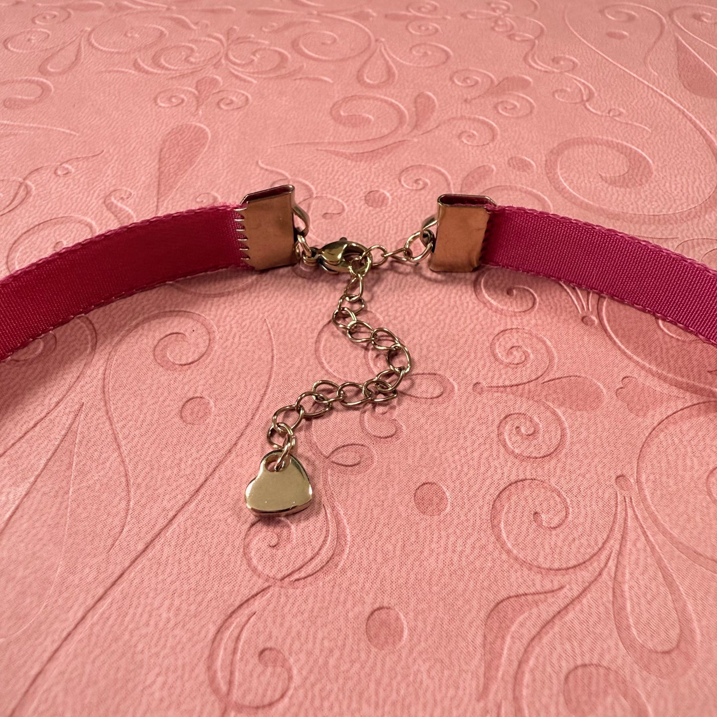 Deep Rose Velvet Choker Necklace