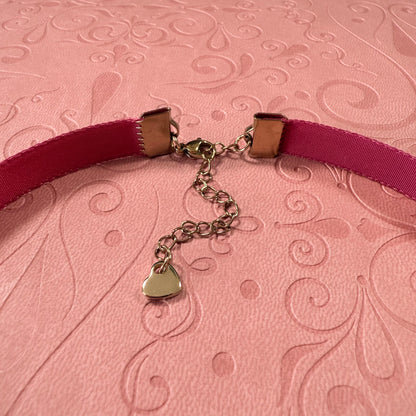 Deep Rose Velvet Choker Necklace