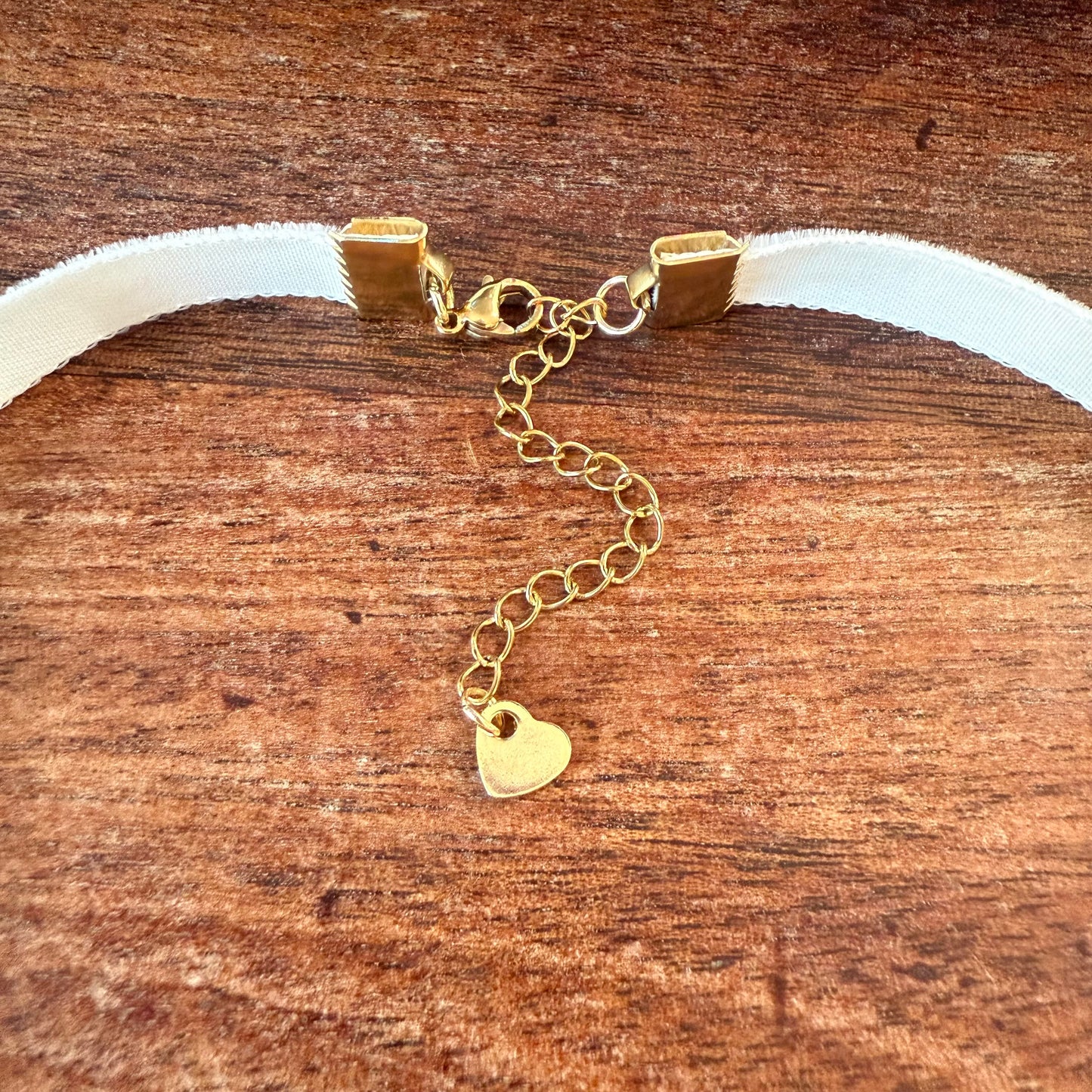 Cream Velvet Choker Necklace