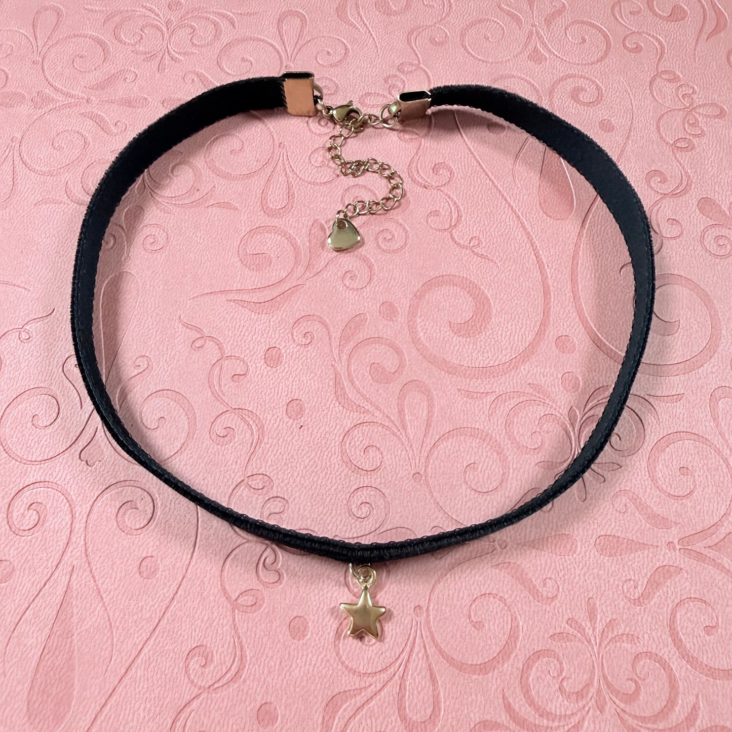 Gold Star Velvet Choker Necklace