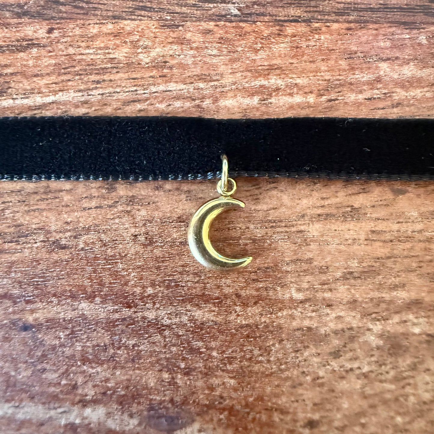 Crescent Moon Velvet Choker Necklace