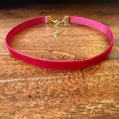 Merlot Red Velvet Choker Necklace