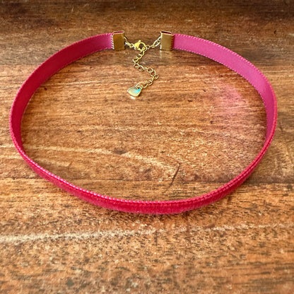 Merlot Red Velvet Choker Necklace