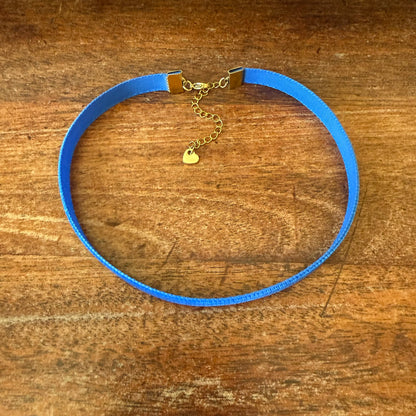 Royal Blue Velvet Choker Necklace