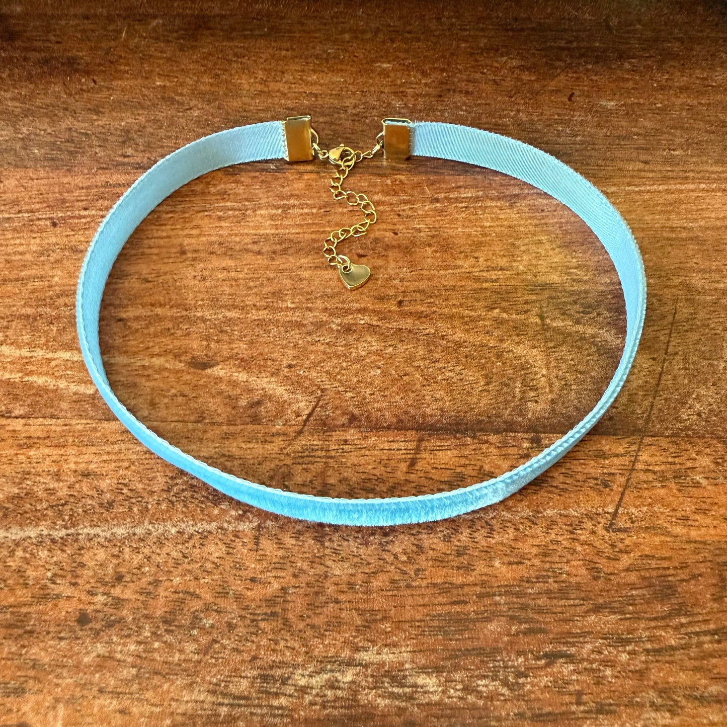 Slate Blue Velvet Choker Necklace