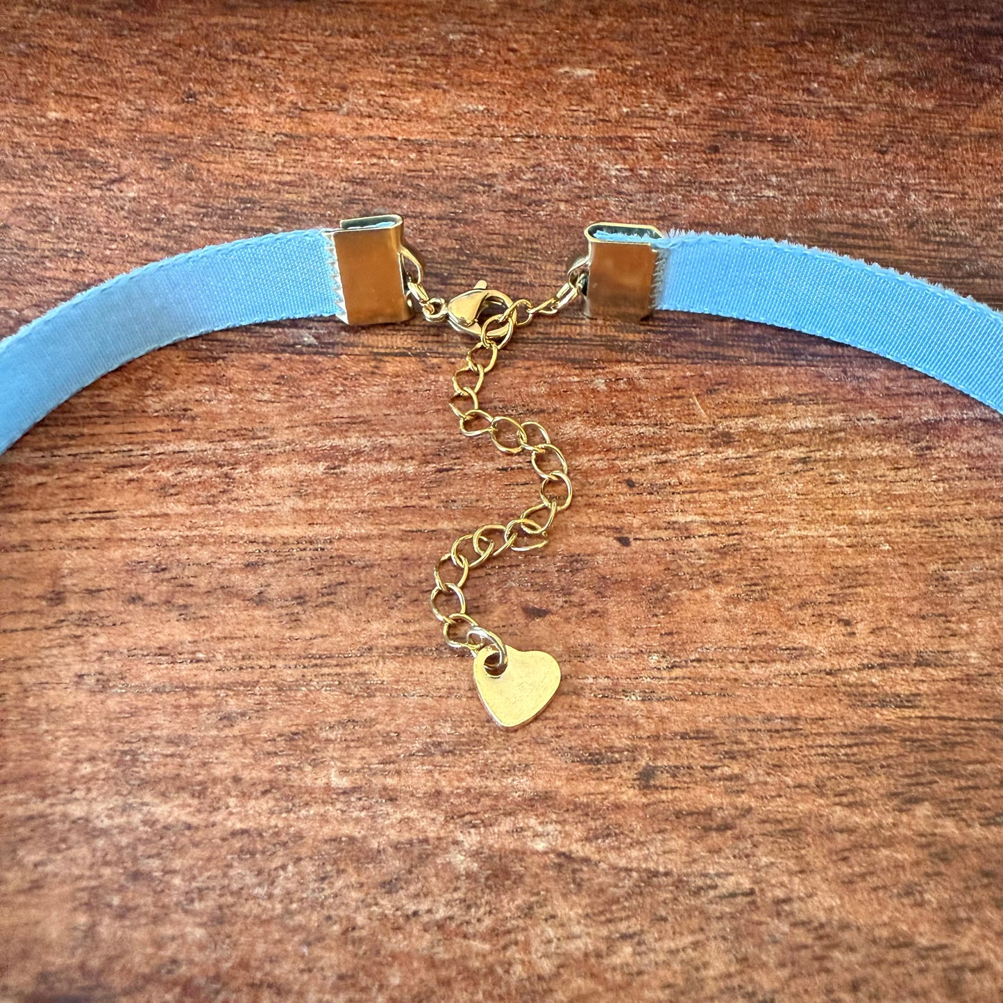 Slate Blue Velvet Choker Necklace
