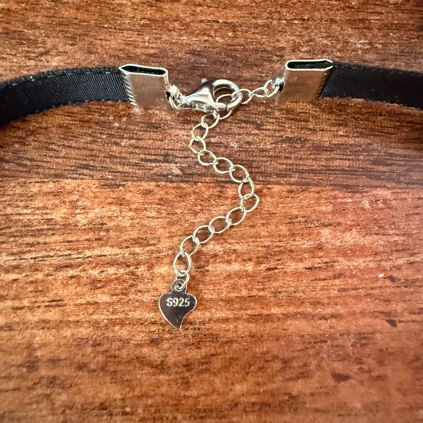 Limited Edition: Sterling Silver Hollow Moon Velvet Choker Necklace