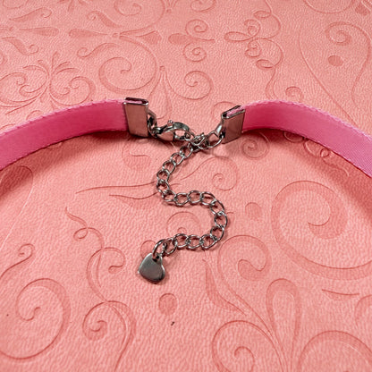 Hot Pink Velvet Choker Necklace