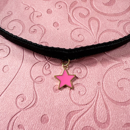 Enamel Star Velvet Choker Necklace