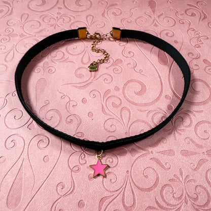 Enamel Star Velvet Choker Necklace