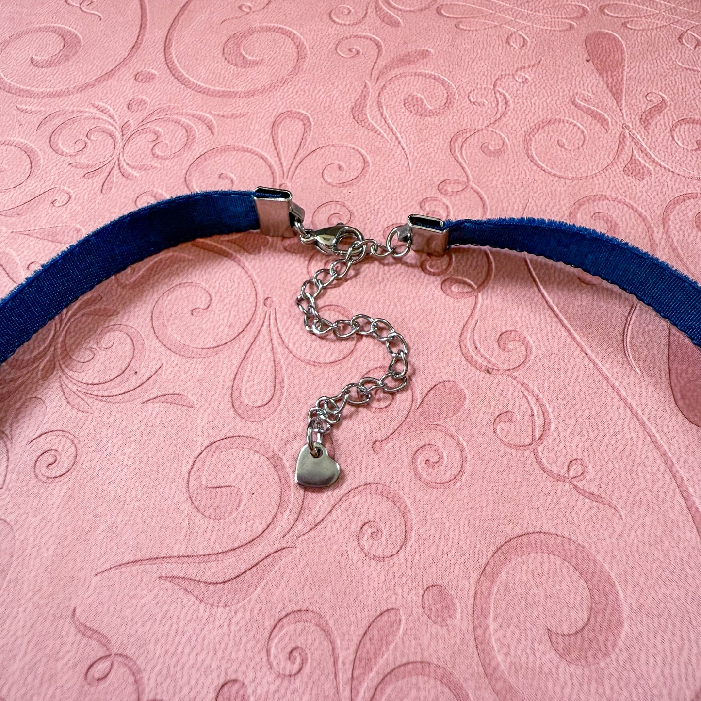 Lavender Skies Glass Teardrop Velvet Choker Necklace