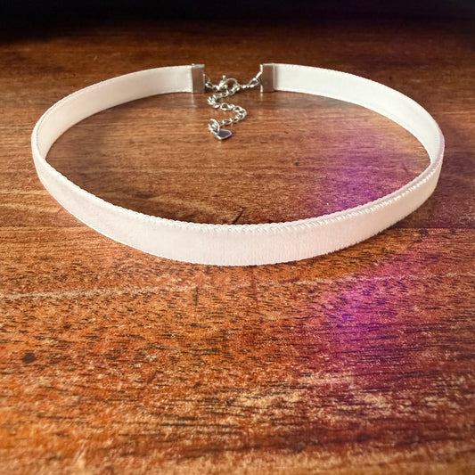 Light Pink Velvet Choker Necklace