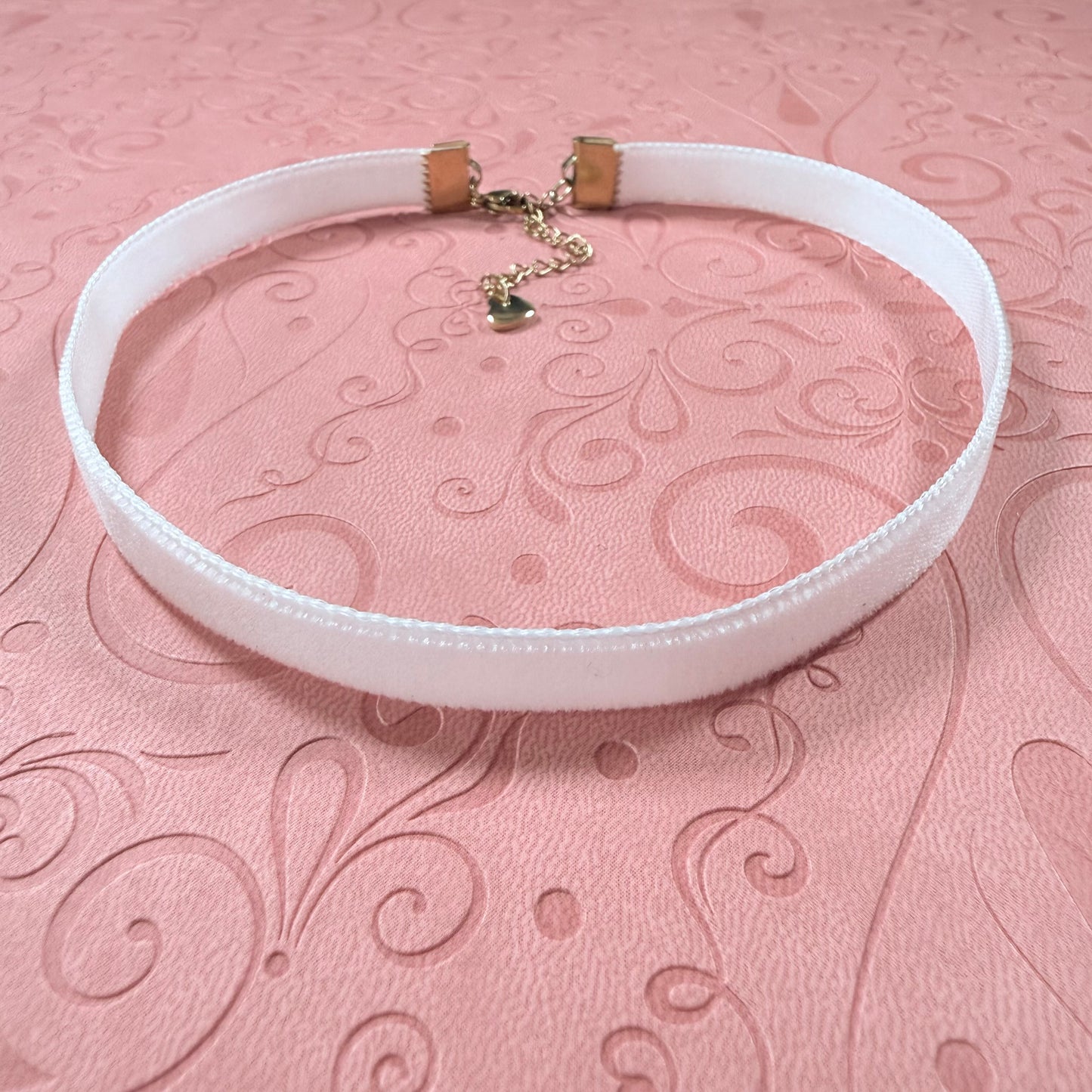 Light Pink Velvet Choker Necklace
