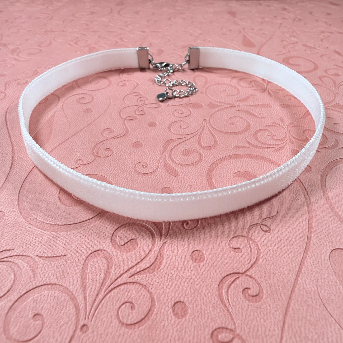 Light Pink Velvet Choker Necklace