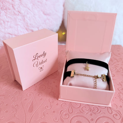 Gold Star Velvet Choker Necklace