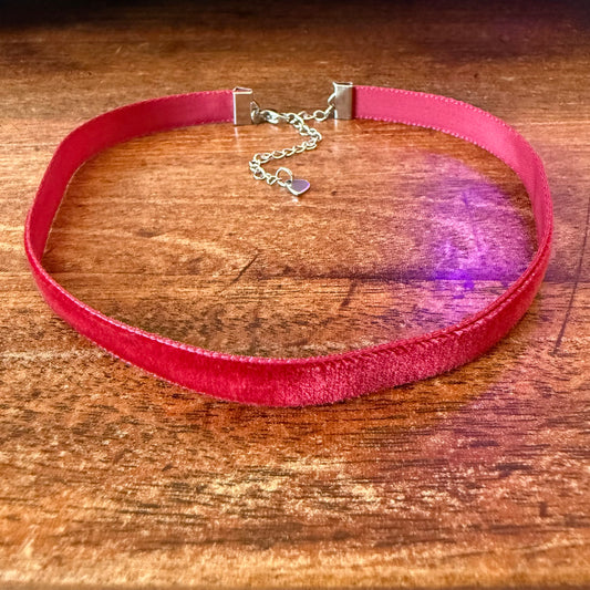 Merlot Red Velvet Choker Necklace
