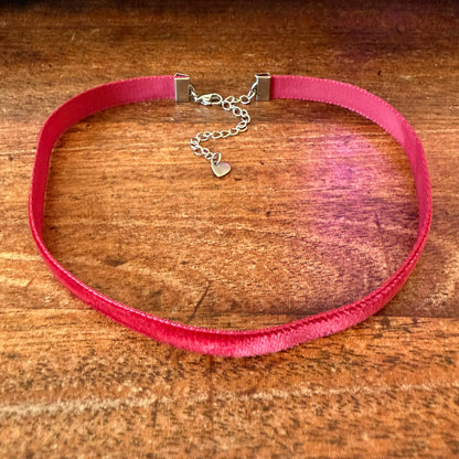 Merlot Red Velvet Choker Necklace