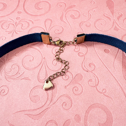 Blue Crystal Star Velvet Choker Necklace