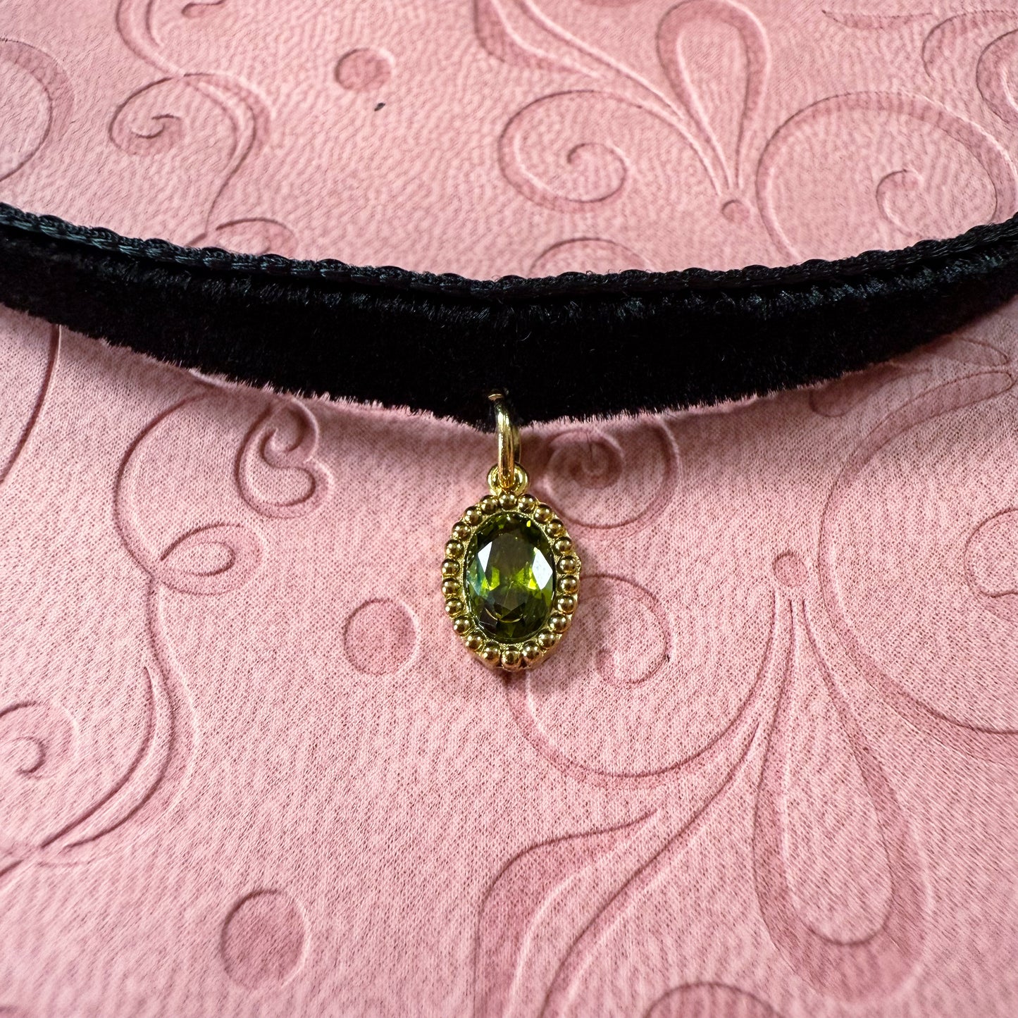 Golden Gem Velvet Choker Necklace