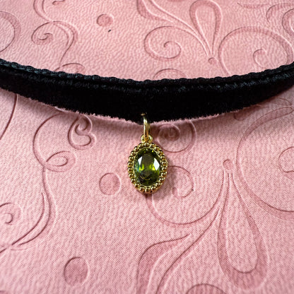 Golden Gem Velvet Choker Necklace