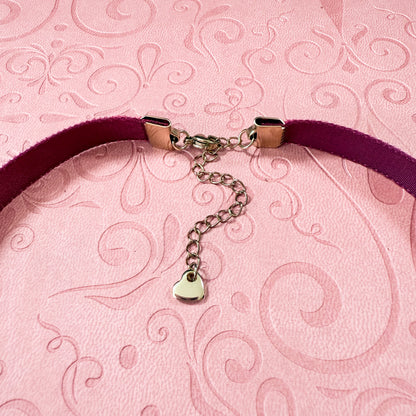 Pink Butterfly Velvet Choker Necklace