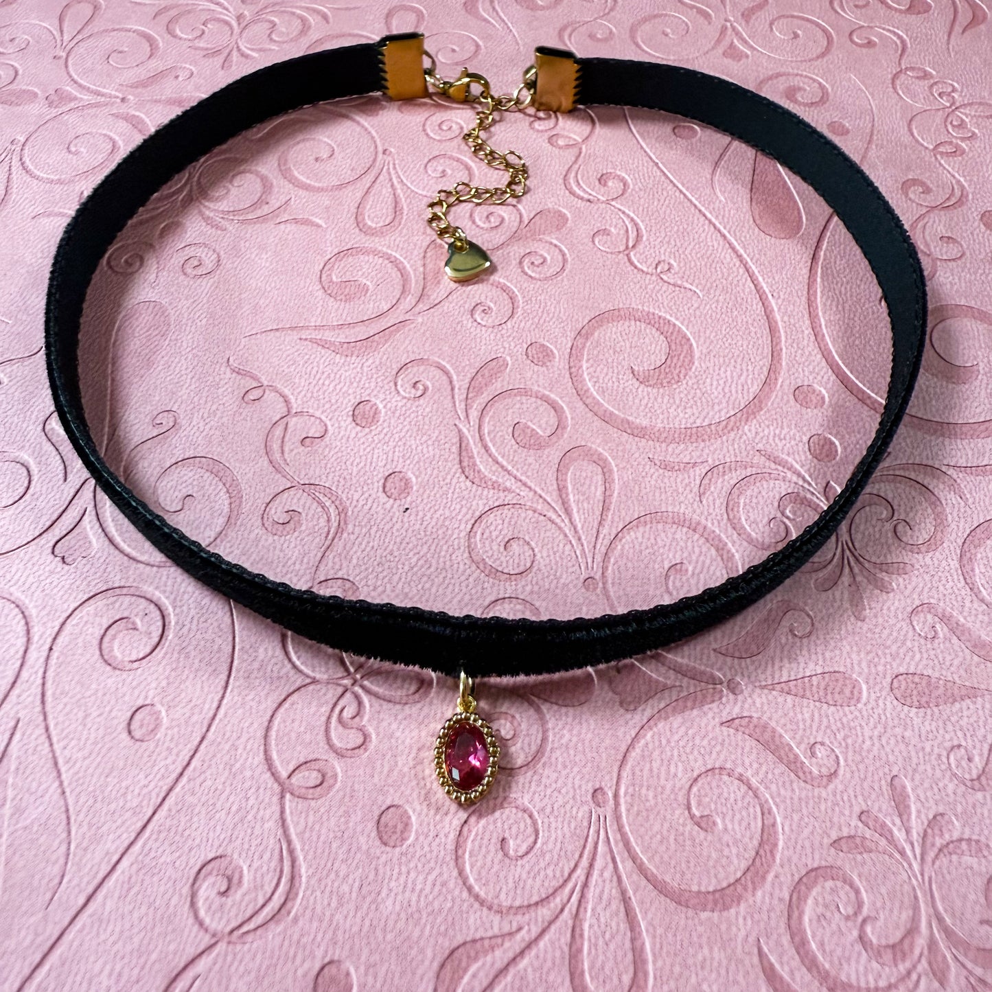 Golden Gem Velvet Choker Necklace