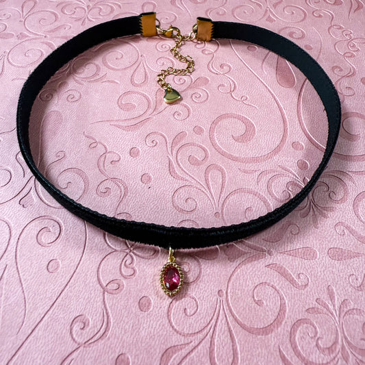 Golden Gem Velvet Choker Necklace