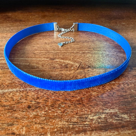 Royal Blue Velvet Choker Necklace