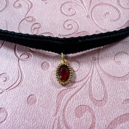 Golden Gem Velvet Choker Necklace