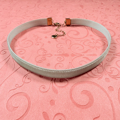 Sage Gray Velvet Choker Necklace