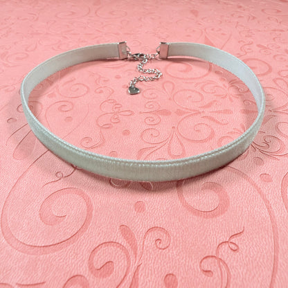 Sage Gray Velvet Choker Necklace