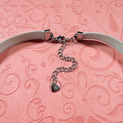 Sage Gray Velvet Choker Necklace