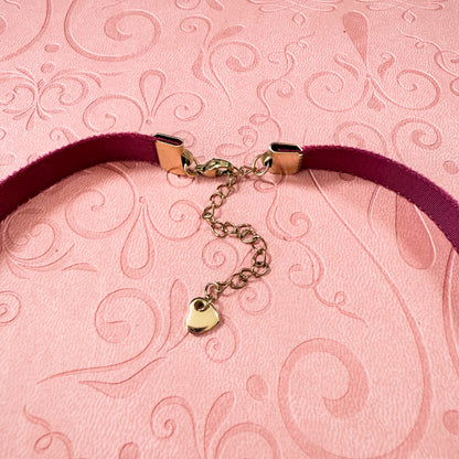 Pink Sakura Petal Velvet Choker Necklace