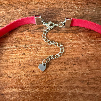 Scarlet Red Velvet Choker Necklace
