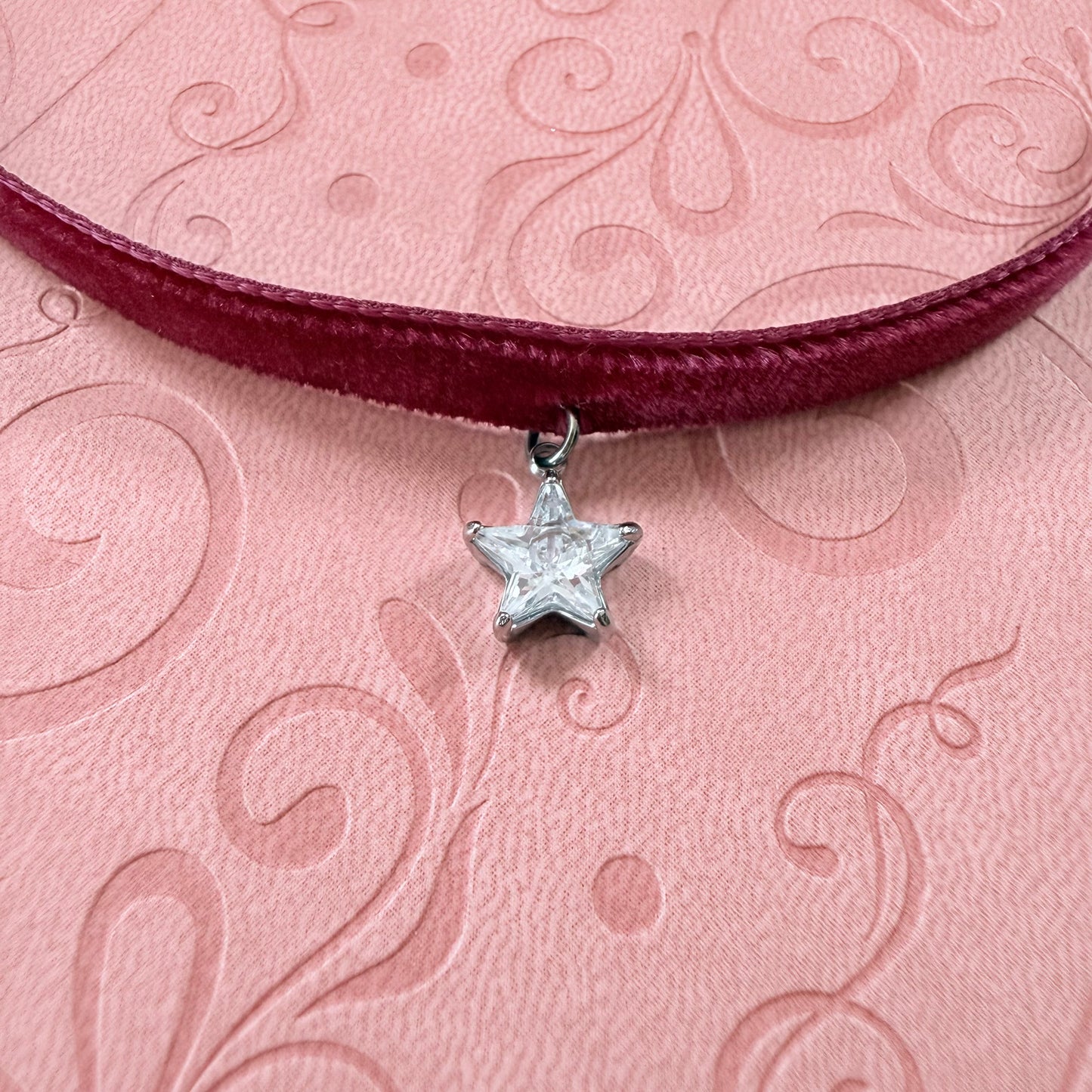 Limited Edition: Cubic Zirconia Star Velvet Choker Necklace