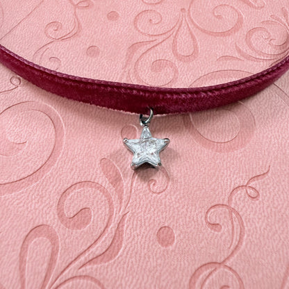 Limited Edition: Cubic Zirconia Star Velvet Choker Necklace