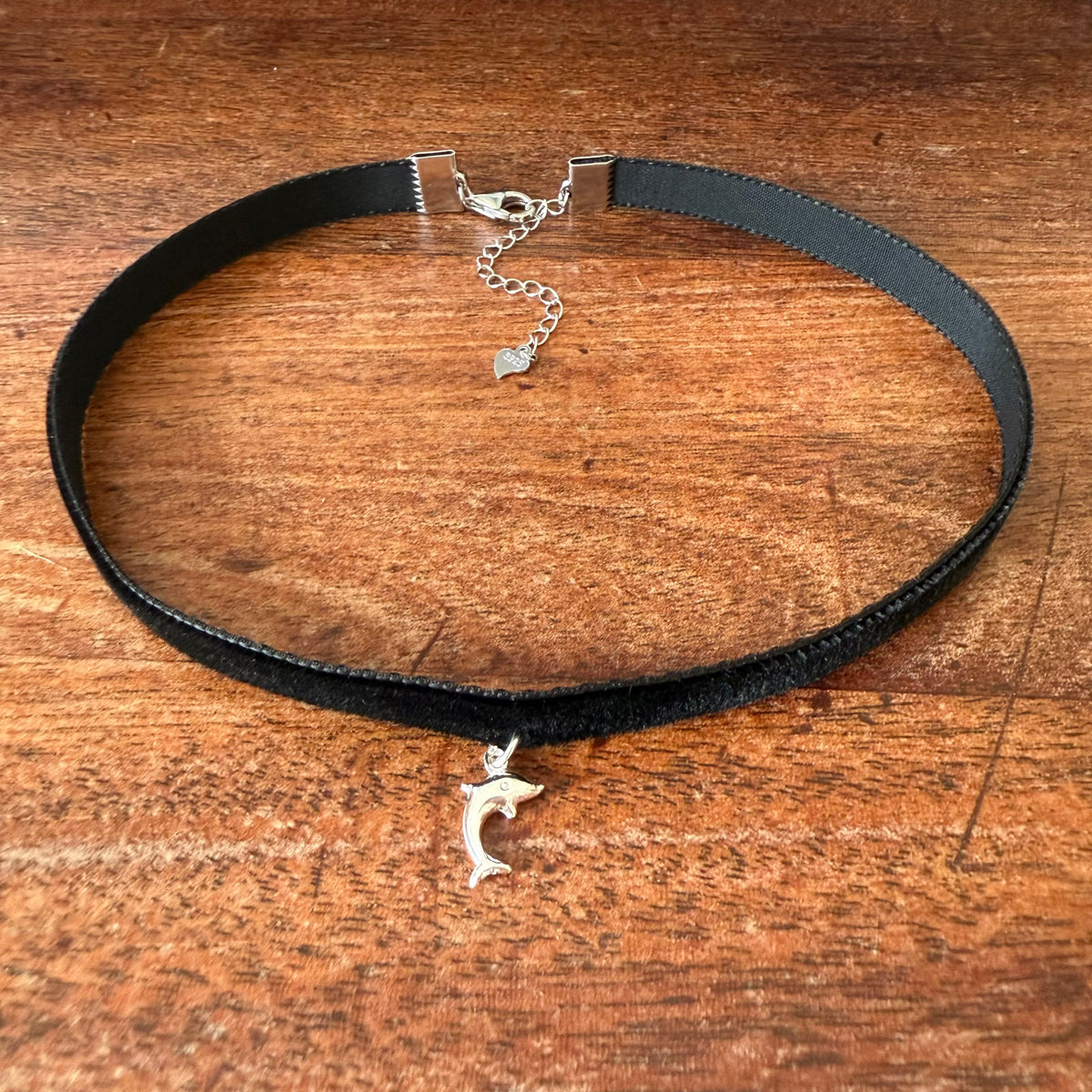 Sterling Silver Dolphin Velvet Choker Necklace – Lovely Velvet