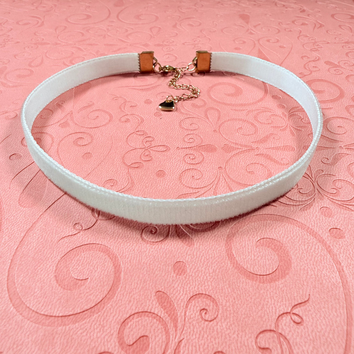 Silver Gray Velvet Choker Necklace