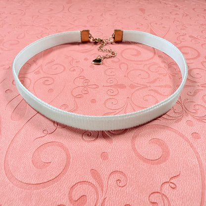 Silver Gray Velvet Choker Necklace
