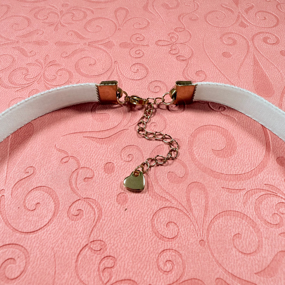 Silver Gray Velvet Choker Necklace
