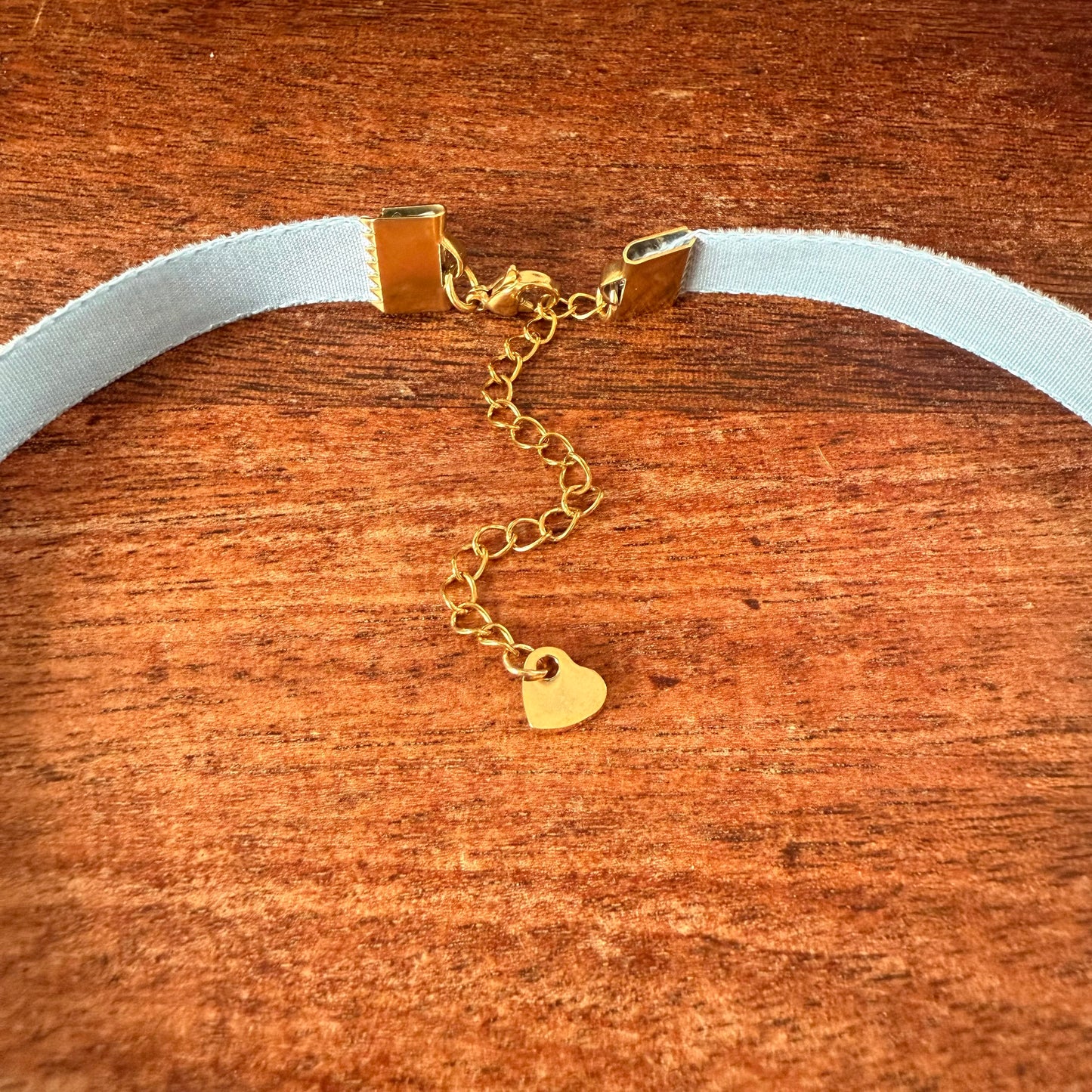 Glass Teardrop Velvet Choker Necklace – Aqua Gold Sparkle