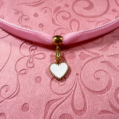 White Heart Velvet Choker Necklace