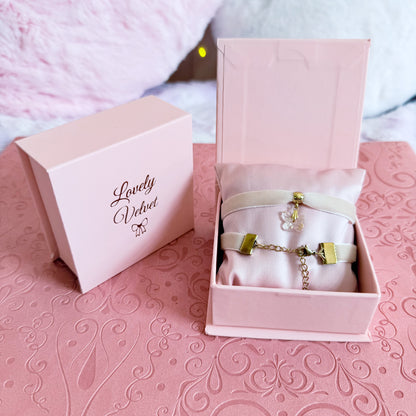 White Butterfly Velvet Choker Necklace