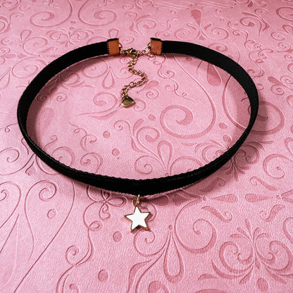 Enamel Star Velvet Choker Necklace